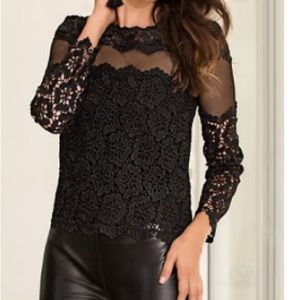 Brand new no tags. Illusion inset lace blouse.